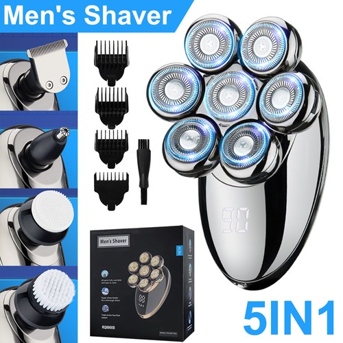 7D 5 in 1 Electric Hair Remover Shavers Bald Head Razor for Men Cordless Wet Dry - Picture 16 of 31