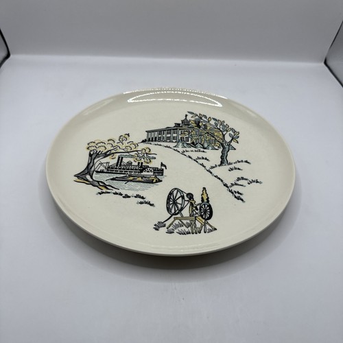 Marcrest American Heritage Dinner Plate Steam River Boat Spinning Wheel Mansion  - Picture 1 of 2