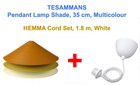 IKEA TESAMMANS Lamp Shade Steel Multicolor 35 cm NEW + Hemma Cord Set 1.8m White