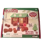 LINCOLN LOGS-On The Trail Building Set-58 PiecesvReal Wood Log Missing Boy & Log