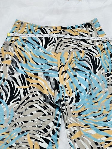 Chaser Tropical High Waisted Wide Leg Colorful Stretch Flare Pants Size S NWT - Picture 12 of 14