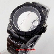 40mm Sapphire Glass Black PVD Watch Case Fit NH34 NH35 ETA 2824 2836 Miyota 8215