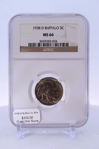 1937-D Buffalo Nickel - Slabbed and graded MS-66 NGC