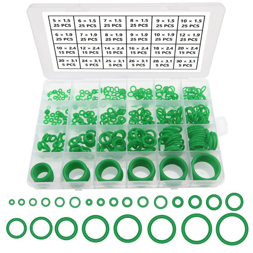 420 Pezzi 24 Misure Verde O-Ring Assortimento Kit, O-Ring Silicone Guarnizioni D - Foto 10 di 12
