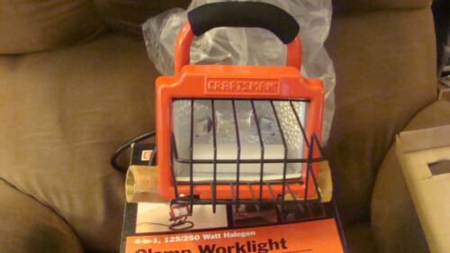 Craftsman Halogen Work light 4 in 1 Portable / Clamp Light 125/250 Watt New - Picture 3 of 12