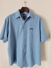 Chaps Men's Shirt Size XL Blue Plaid Button Down Short Sleeve Easy Care