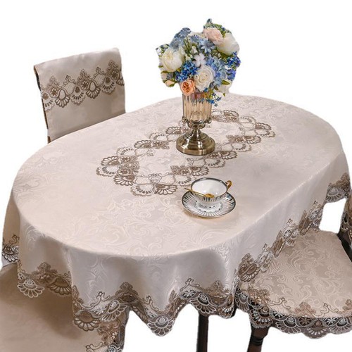 Oval TableCloth Floral Embroidered Lace Table Cover Kitchen Dinner Table Cloths