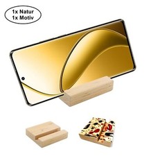 Handyständer 1xMotiv 1xNatur Smartphones Handy Halter Ständer aus Holz #R4-E2