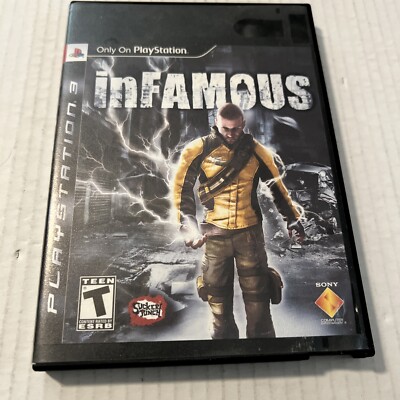 inFamous (Sony PlayStation 3, 2009) Disc, Manual & Replacement Case