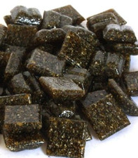 100 tiles Earth Brown Vitreous Glass Mosaic Tiles - 3/8 inch