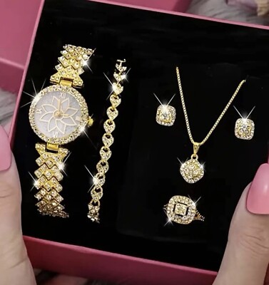 Watch, bracelet, earrings and necklace Fashionable Multi-layer Necklace Earrings Bracelet Watches  main image 3
