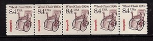 2256-Wheelchair-precancel-PNC5-Pl-1-MNH