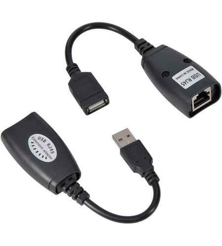 USB Male to Female Cat 5e 6e RJ45 LAN Extender Extension Adapter Cable - Picture 2 of 2