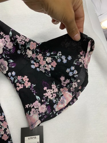 Art Class Ebony Girls L 10 - 12 Floral Wrap Top Black / Pink - Picture 4 of 6