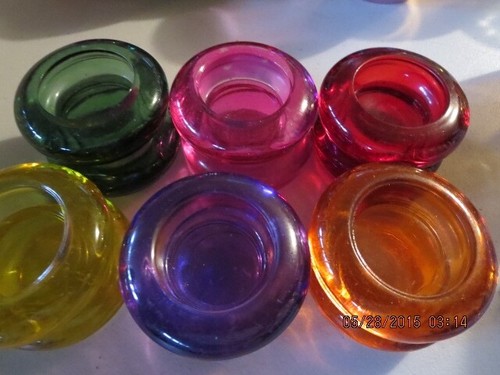12er SET BUNTE TEELICHTKERZENHALTER -- #T6-1