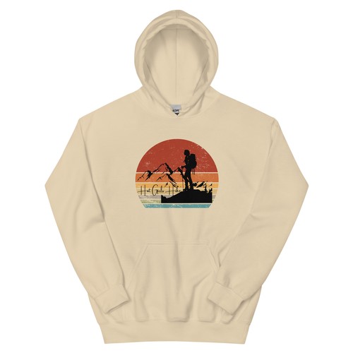 Hot Girls Hike Retro Sunset Unisex Hoodie - Picture 38 of 43