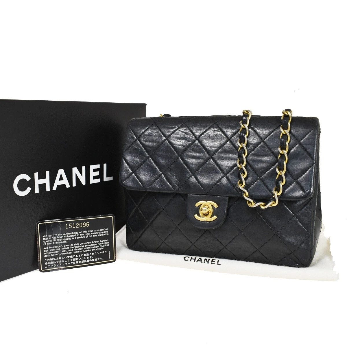 CHANEL Matelasse Chain Flap Shoulder Bag Lamb Skin Black Gold CC Auth  28632a Golden Leather ref.636497 - Joli Closet