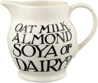 Emma Bridgewater Handmade in UK 1/2 Pint Jug - BLACK TOAST WRITING - SOYA OAT