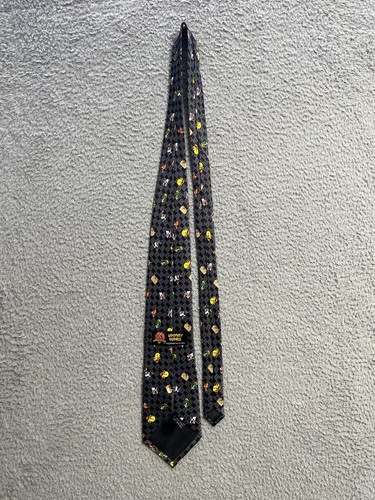 Looney Tunes Mania Warner Bros Neck Tie 2000’s Black Gray - Picture 9 of 10