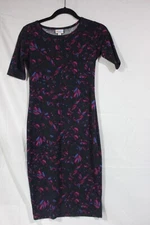 LULAROE JULIA DRESS Blue RINGER BODY SIZE XXS