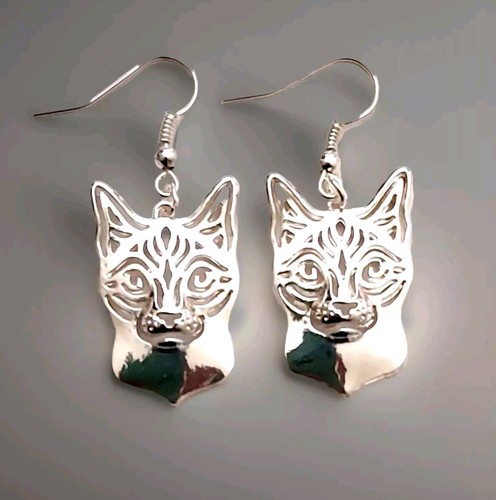 One Pair/Keyring Siamese Cat Drop Earrings Cat Lover Christmas Gift Idea - Picture 2 of 3