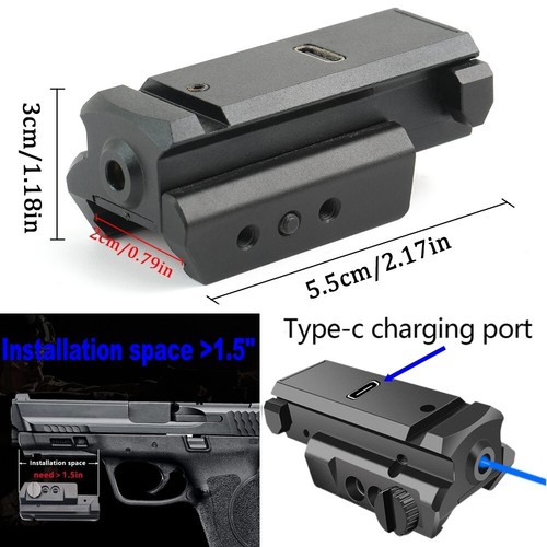 Tactical Red Green Blue Dot Laser Sight Low Profile 20mm Picatinny Rail Handgun - Picture 26 of 28