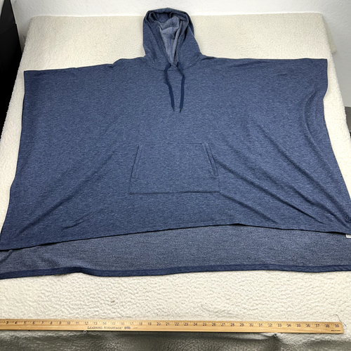 Cuddl Duds Comfortwear Poncho with Hood Women's Small Blue French Terry Hi Low - Picture 6 of 10