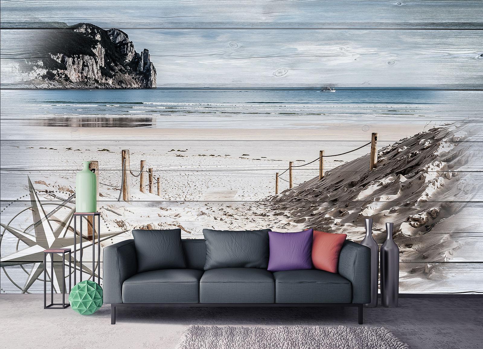 Photo Wallpaper Mural 10028_P Beach on the boards nature landscape seaview beac Photo Wallpaper Mural 10028_P Beach on the boards nature landscape seaview beac
