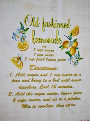 Lemon Fresh Greta Lynn Kanvas Benartex Shabby Chic Lemonade Recipes Old Fashion - Picture 6 of 6