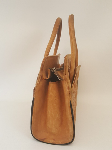 Bolso de mano vintage mexicano de cuero trabajado de Mont-Abur - Imagen 7 de 13