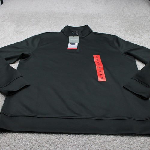 Hickey Freeman Sweatshirt NWT Mens Medium Black 1/4 Zip Polyester Stretch L/S - Picture 2 of 15