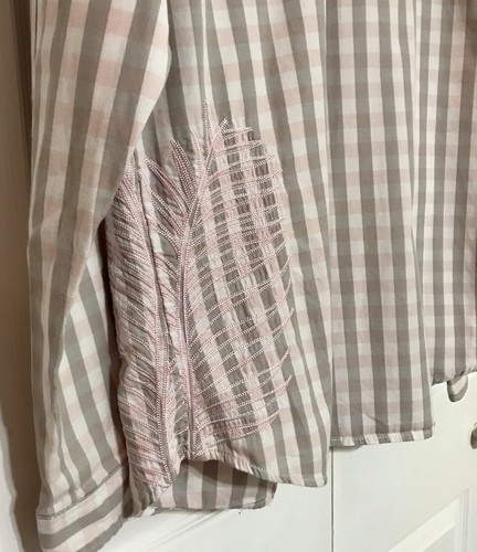 Camisa Born Fly Anytown EE. UU. Para Hombre X-Grande Algodón Rosa Gris Bordado Logo Cremallera - Imagen 3 de 8