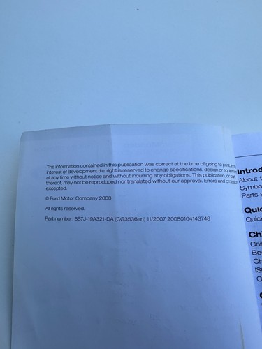 Ford Mondeo Owners Manual Handbook Guide with Wallet 2008 print 2007-2010 - Picture 5 of 12
