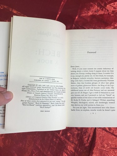 Bech: A Book by John Updike, 1st Edition, 1st Printing, HC DJ - Picture 3 of 6