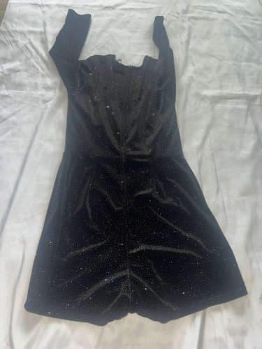Charlotte Russe Size M Romper Sparkle Glitter Zip Long Sleeve Inseam 2.5” #Q1 - Picture 6 of 6