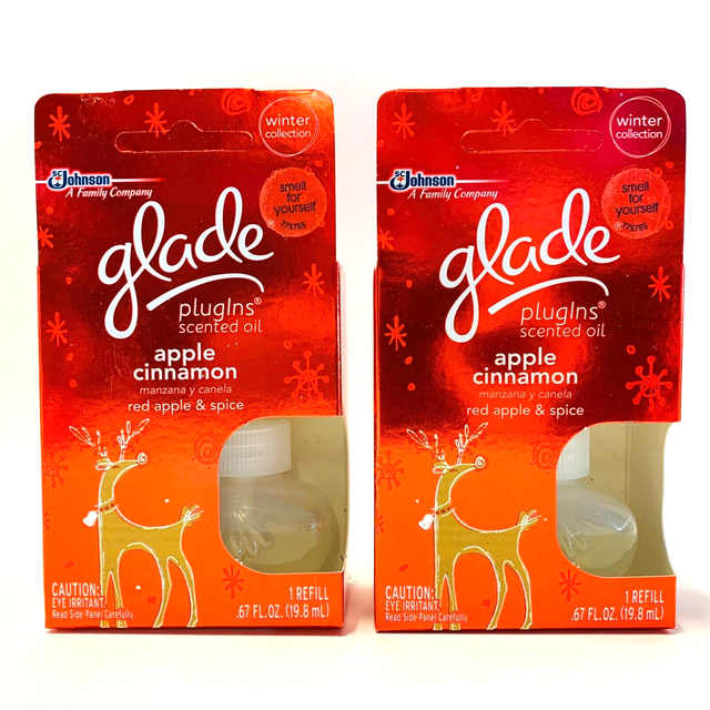 2-Pack Glade Apple Cinnamon Scented Oil Plugins Refills Red Apple & Spice 2-Pack Glade Apple Cinnamon Scented Oil Plugins Refills Red Apple & Spice
