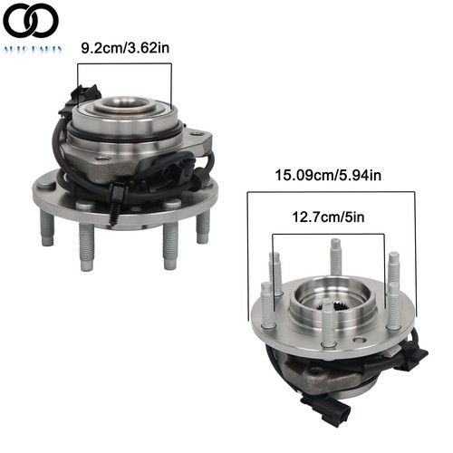 Par de cojinetes de cubo de rueda delantera para GMC Envoy Chevy Trailblazer 2002-2009 con ABS de 4x4 - Imagen 2 de 15