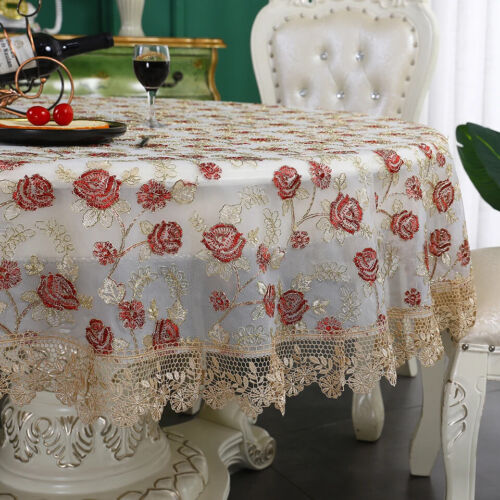 Lace Table Cover Luxury Embroidered Coffee Tablecloths for Dining Wedding Decor - Picture 18 of 26