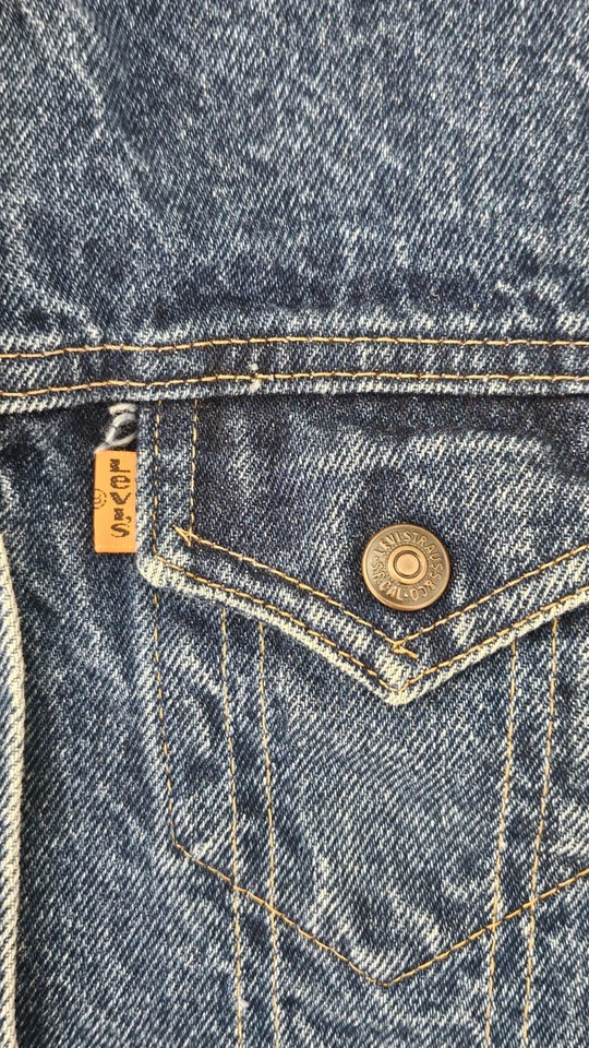 Chaqueta vaquera vintage Levi's naranja lengüeta solo para niñas talla grande Foto 4 de 4