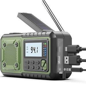 Crank Emergency Radio 5000mAh Weather Radio Solar Radios Battery green