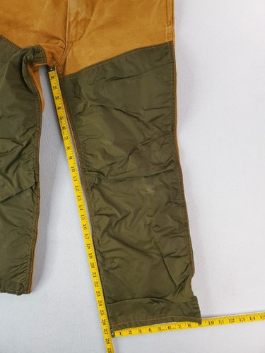 VTG JC Penney Pants Mens 30x27 Tan Green Hunting Briar Brush Guard Canvas Upland - Picture 16 of 18