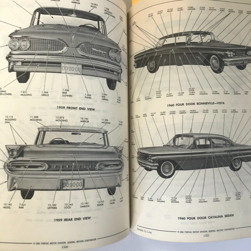 Huge 1950s–60s Pontiac Vauxhall Hard Cover Chassis Parts Catalog Book - Picture 4 of 17