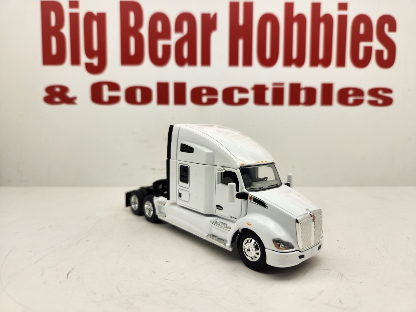 New 1/64 DCP White Kenworth T680 76" High Roof Sleeper Tractor