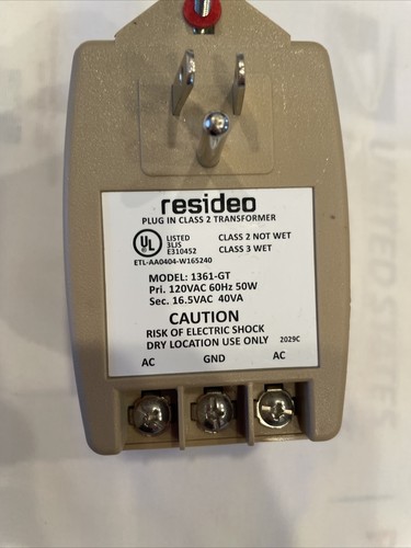 Resideo Honeywell 1361-GT Alarm System Transformer, 16.5VAC, 40VA - Picture 6 of 13