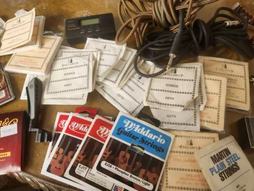 Large Lot Of Vintage Guitar  Strings and Supplies