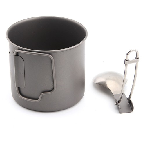 TOAKS T-25 Titanium 375ml Cup with Folding Fork Spoon - Imagen 8 de 10