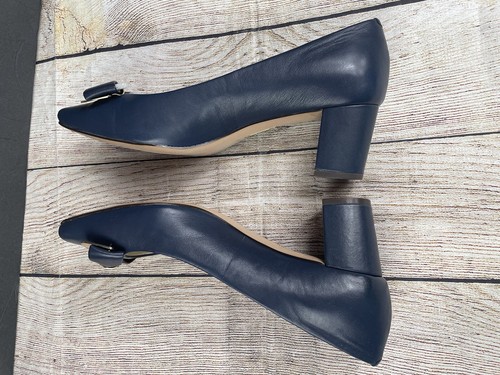 Louise et Cie Lolilla Size 9M Blue Soft Leather Bow Detail Block Heels - Picture 11 of 11