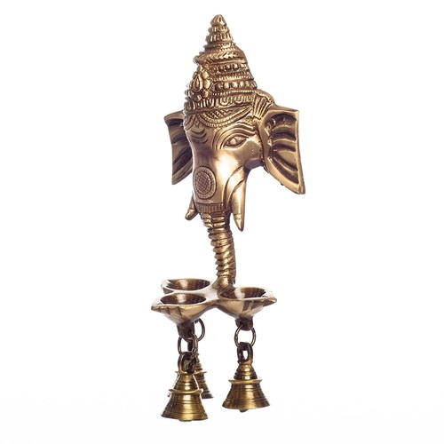 Ganesh Deepak with Bell Brass Wall Hanging - Bild 3 von 7