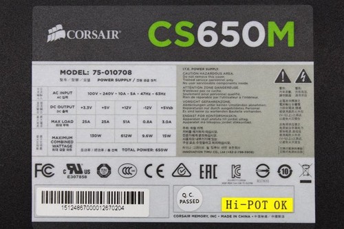 Corsair CS Series CS650M (75-010708) 650 Watt ATX Netzteil 80+ 650W #126991