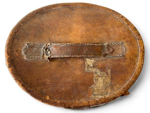 Antique D.M. DUNLOP top hat size M 56cm & leather case bucket ENGLAND 1800's EAC - Bild 14 von 16